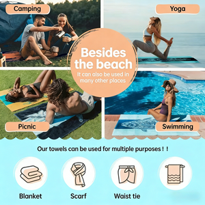 Serviette de plage en microfibre aux couleurs vives, séchage rapide, sans sable, toucher doux, impression de logo personnalisée pour enfants, camps d'été et piscines scolaires - Product Image 2
