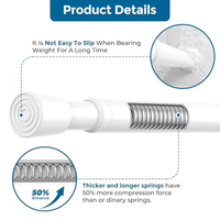 Tringle à rideau à tension à ressort sans perçage, 2 pièces, blanche, réglable de 26 à 39 pouces, petite tringle extensible pour portes et fenêtres