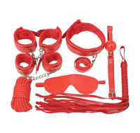 7-teiliges Bett-BDSM-Bondage-Set aus PU-Leder mit Fesseln und Sklaven-Halsband Erwachsenen-Sexspielzeug-Set für Paare