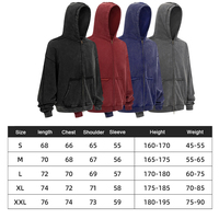 Sudadera con capucha unisex con cremallera, estilo Wasteland, desgastada, con bordado 3D, 100% algodón, ecológica, oversize, para otoño e invierno
