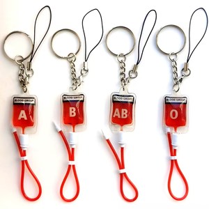 Envío gratis diseño personalizado colgante llavero decoración bolsa <span class=keywords><strong>de</strong></span> sangre accesorios para enfermera regalo Doctor tipo <span class=keywords><strong>de</strong></span> sangre - Product Image 1