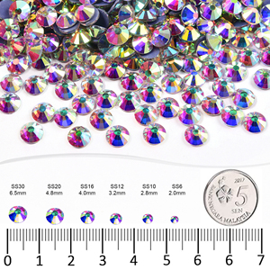 Oleeya Factory Wholesale Crystal and Crystal AB Colors  Good Feedback 12 Cuts Glass Flatback Non Hotfix Rhinestone Crystal - Product Image 3