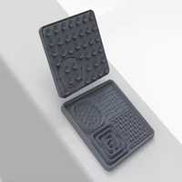Tapis de léchage multifonctionnel personnalisé pour chien, apaisant et à alimentation lente, en silicone, pour massage et bain, à fixer au mur