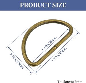 Boucle en métal en forme de D pour sac à main, accessoires de couture, artisanat, bricolage manuel - Product Image 2