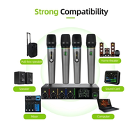 Microphone sans fil BHA U-068, un à quatre, pour KTV, scène, conférence, karaoké à domicile, avec LED, rechargeable, portable, prix de gros usine, logo OEM