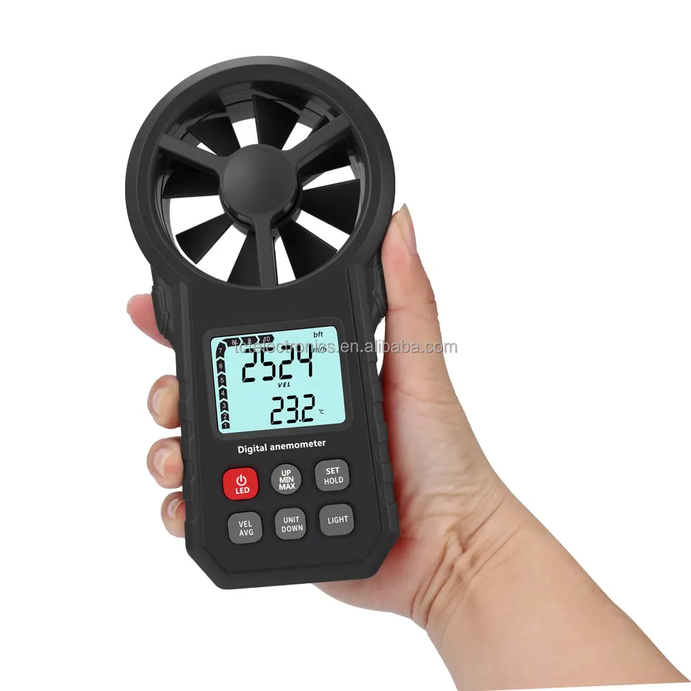 MS6252A Tragbares digitales Anemometer Handheld Wind geschwindigkeit Luftstrom messgerät Hintergrund beleuchtung