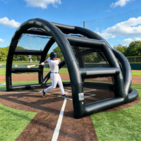 Cage de frappe gonflable commerciale, étanche et personnalisable, portable, pour football, baseball, tennis, filet de frappe pour baseball