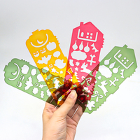 Pochoir de dessin en plastique Halloween de forme et de couleur personnalisées, gabarit réutilisable, règle 15 cm x 6 cm, épaisseur 2 mm pour les loisirs créatifs des enfants