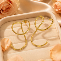 SUMMLY Minimalistische Geometrische Gedrehte Draht-Ohrstecker 18K Vergoldeter Edelstahl Wasserdichter Modeschmuck Ohrringe