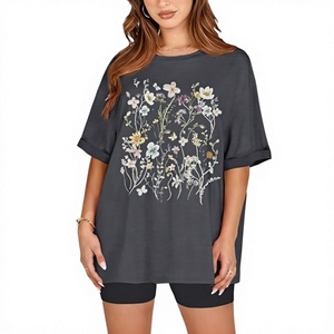 T-shirts Oversize d'Été pour Femmes – Vente Chaude Directe Usine, Fabrication OEM, Imprimés Graphiques, Coupe Ample et Carrée, 100% Coton 240 GSM - Product Image 3