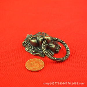 Lion Head Furniture Handle 43x53mm Antique Alloy <b>Drawer</b> Cabinet <b>Knob</b> Traditional Design Home <b>Decor</b> - Product Image 2