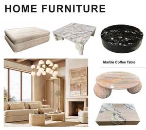 Muebles rectangulares personalizados de piedra Natural de lujo, gran tragaluz, cuarcita, cocina, mesa de comedor sin base de pedestal - Product Image 5