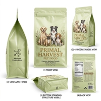 Sac d'emballage pour aliments pour animaux de compagnie en plastique durable, à fond plat, à huit soudures latérales, de haute qualité, avec impression par gravure personnalisée OEM en usine
