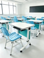 Bureau d'étudiant moderne et minimaliste en métal, pliable, écologique, durable, réglable en hauteur pour la maison, le bureau et la salle à manger
