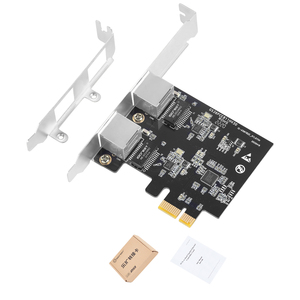 High Quality PC 10/100/1000 Mbps Realtek PCIe 1x to 2 Port Gigabit Wired Network Card for Server/Desktop <b>LAN</b> <b>Adapter</b> in Stock Gi - Product Image 4
