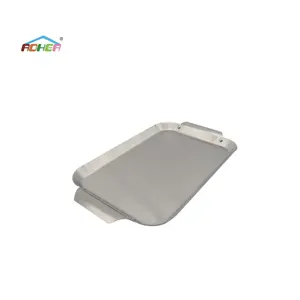 Aohea BBQ Gril à légumes Panier carré Plateau pour barbecue Plaques de cuisson antiadhésives et plaque de cuisson en acier inoxydable pour four Topper