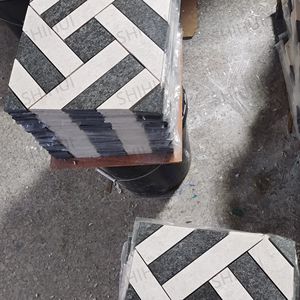 SH STONE aiguisé savane blanc calcaire frêne noir granit chevrons parquet marbre mosaïque <span class=keywords><strong>piscine</strong></span> carrelage salle de bain <span class=keywords><strong>fond</strong></span> mur barre - Product Image 5
