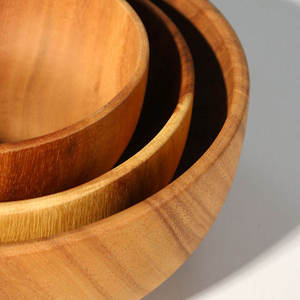 Bán Sỉ Bộ Đồ Ăn Nhà Bếp Bằng Gỗ Acacia Bát Súp Thực Phẩm Đồ Ăn Gia Dụng Chậu Trái Cây - Product Image 6