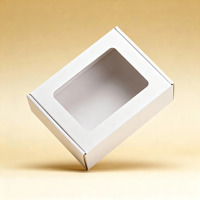 Boîte d'emballage en carton blanc écologique avec fenêtre transparente, conception multi-usages couvercle-étui, ensemble personnalisé pour