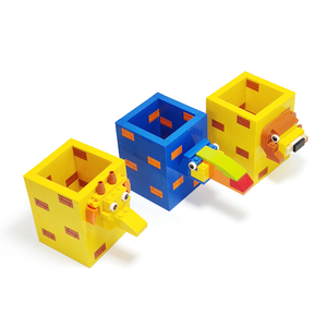 Caja organizadora ecológica de animales bonitos, soporte para bolígrafo, juego de bloques de <span class=keywords><strong>rompecabezas</strong></span> educativos especiales, portalápices de plástico para escritorio - Product Image 2