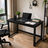 Bureau d'ordinateur ergonomique moderne et simple 2026 pour la maison et le bureau, avec rangement pour ordinateur portable, en MDF robuste, structure métallique, plusieurs tailles et couleurs, OEM