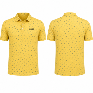 Polo de Golf Amarillo Premium Personalizado para Hombre, Microimpresión, Rendimiento, Absorción de Humedad, Marca Privada, Ropa Corporativa OEM - Product Image 4