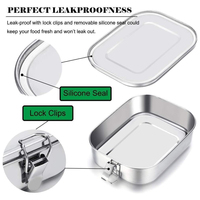 Personalisierte Bento-Lunchbox Auslaufsicher Große Verschlussclips Mikrowellengeeignete Lunchbox Edelstahl Isolierte Lunchbox für Erwachsene