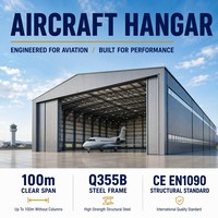 Hangar Prefabricado para Aviones, Estructura de Acero, Hangar de Aviación, Instalación Aeroportuaria, Almacenamiento y Mantenimiento de Aeronaves