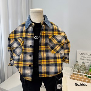 Camisa a cuadros para niño, estilo nuevo invierno 2026, camisa infantil elegante y a la moda con forro polar y tela gruesa, tendencia - Product Image 5