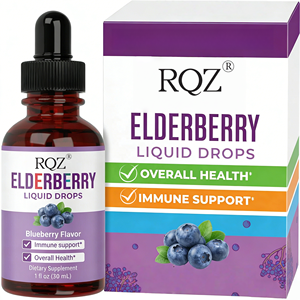 Gotas Líquidas de Sabugueiro (Sabor de Mirtilo) - Suplemento Dietético para Suporte Imunológico e Saúde Geral |   1 Fl oz (30mL) |   OEM/ODM - Product Image 1