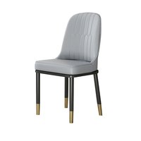 Chaise de salle à manger simple et moderne avec surface en cuir microfibre, coussin en mousse haute densité, structure en métal BTDC001 pour la maison ou le restaurant