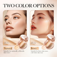 8g+12g SADOER BB Cushion Set, 2-in-1 Natural Beige & Ivory Foundation dengan Bedak Padat, Stok Tersedia untuk Pengiriman Cepat