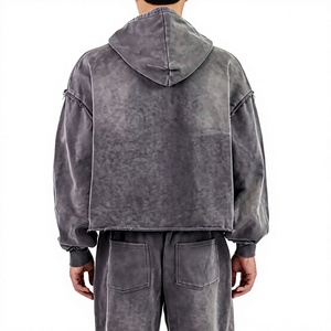 Sweat-shirt à capuche zippé oversize pour homme, couleur unie, en polaire écologique, avec poche, manches longues, pour l'hiver, anti-boulochage, style streetwear - Product Image 2