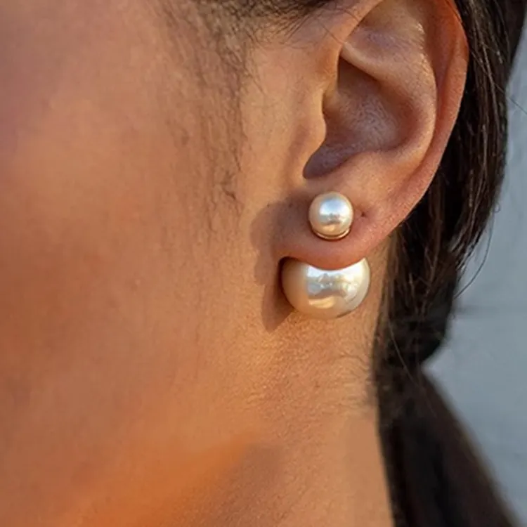 Merk Jewelries Dubbelzijdige Parel Oorbellen Studs Voor Vrouwen Mode Luxe Sieraden Merk Ontwerper Geïnspireerde Oorbel Bekende Merken