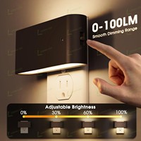 Veilleuse LED LOHAS 3000K noire à intensité variable, veilleuses pour bébé avec capteur de lumière du crépuscule à l'aube, lampes de nuit pour chambre à coucher, couloir