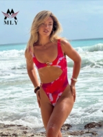 Zomer Nieuwe Bikini 2026 Cut-Out One Piece Zwempak Metalen O-Ring Hoge Snit Dames Zwemkleding & Strandkleding