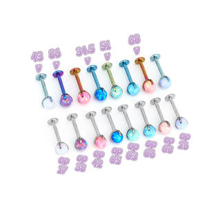 ASTM F136 Titanyum Alaşımlı <span class=keywords><strong>Opal</strong></span> Takı 16G İçten Dişli Burun Çivileri ve Kıkırdak Küpeleri G23 Çok Renkli Helix Küpeler - Product Image 3