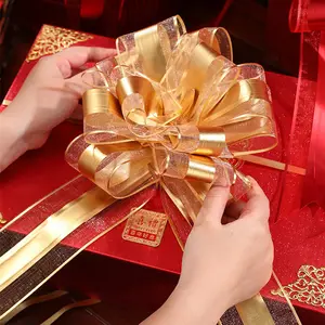 Ruy Băng 8 Inch Nơ Kéo Nơ Ruy Băng Quà Tặng Xoăn Organza Organdy Cho Xe Hơi Đám Cưới