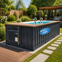 Piscine préfabriquée hors sol en conteneur maritime, piscine en acier de 20 pieds pour jardin, villa, hôtel, complexe hôtelier