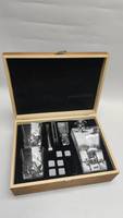 Juego de Decantador de Whisky de Cristal Personalizado Estilo Retro Clásico a la Antigua en Caja de Madera, Juego de Vasos de Whisky, Caja de Regalo