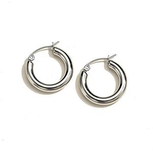 WT-E626 directo de fábrica, pendientes de tubo hueca de diseño minimalista europeo y americano, pendientes de acero inoxidable para prevenir alergias - Product Image 6