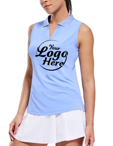 Vêtements de tennis Polos de golf sans manches pour femmes Vêtements de sport secs Fit Débardeurs à col en V Chemise de tennis athlétique côtelée - Product Image 2