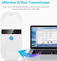 Escáner de Microchip Portátil JCTAG J180C para Perros y Gatos, Lector RFID de 134.2KHz y 125kHz, Acceso USB, Mini Etiqueta FDX-B, Chip de Vidrio, Plástico EM4305