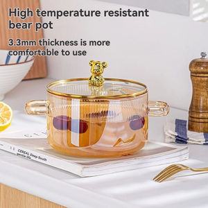 Olla de Sopa de Vidrio de Borosilicato Alto Transparente con Asas, Tetera con Tazón de Espuma, Calentamiento Eléctrico para Horno de Cerámica, para Sets de Café y Té - Product Image 4