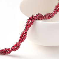 Perles de grenat naturel de 3 mm, micro-perles lâches, lisses, rondes, rouge foncé, cristal, chakra racine, guérison, fabrication de bijoux pour femmes, DIY