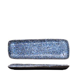 Vassoio Rettangolare Granilla Fountain 30x10 Cm, Piatto in Ceramica Blu Maculato - Product Image 3