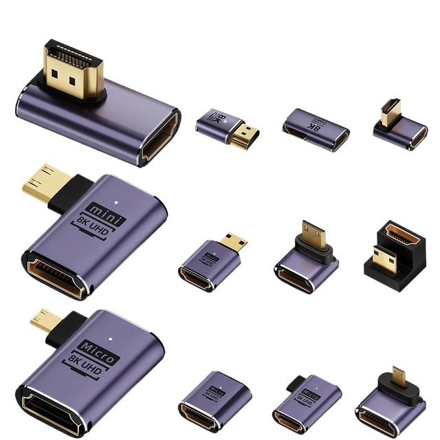 8K60HZ HDMI 2.1 Cable Male Female Adapter Angle 4K120HZ HDMI2.0 Converter 48Gpbs for HDTV Projector PS4 PS5 Laptop PC