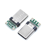Conector USB 3.1 Tipo-C de 24 Pines, Adaptador de Enchufe Macho/Hembra, Cable de Soldadura, Placa PCB, Compatible con Kits de Módulos Electrónicos