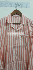Pijamas de algodón estampado de 2 piezas para mujer, manga larga, cuello vuelto, ropa de dormir informal para primavera - Product Image 4