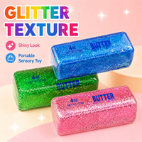 Jouet anti-stress souple en forme de bâton de beurre avec perles scintillantes dorées